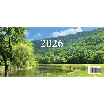 Asztali naptár 325mmx155mm, fehérlapok, álló tartóval 2026.
