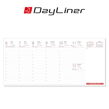 Asztali naptár Club 320 x 150 mm, fehér lapokkal Club tömb Dayliner 2026.