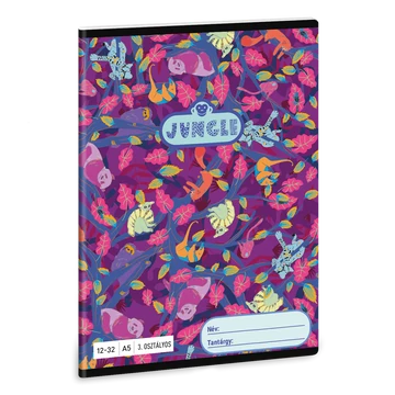 Füzet iskolai A5, 32lap, vonalas 12-32 3.osztályos Ars Una JUNGLE (5259) 23  10db/csomag