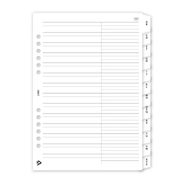 Gyűrűs kalendárium utántöltő csomag  1/451 fehér papíros telefon regiszter L mérethez Realsystem