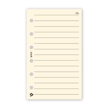 Gyűrűs kalendárium utántöltő csomag  3/512 sárga papíros vonalas jegyzet S mérethez Realsystem 