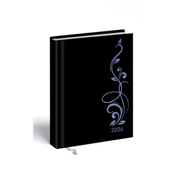 Határidőnapló Laser B/6, heti fehér lapokkal lila-pillangó mintával Realsystem 2026.