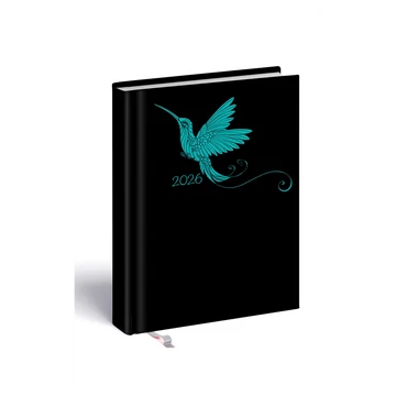 Határidőnapló Laser B/6, heti fehér lapokkal türkiz-kolibri mintával Realsystem 2026.