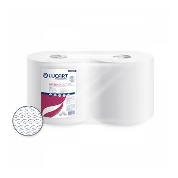 Ipari törlő 1 rétegű átmérő: 28 cm hófehér 370 lap/tekercs 2 tekercs/karton Texicell Power 370 - 65 Gsm Lucart_851255