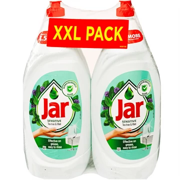 Mosogatószer 2 x 1350 ml kézi duopack Jar TeaTree&Mint