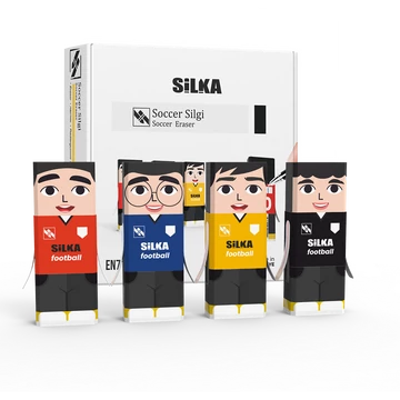 Radír, focisták, 20 db/display Silka