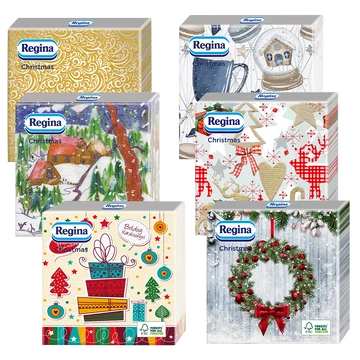 Szalvéta 3 rétegű 33 x 33 cm 1/4 hajtás 15 szál/csomag karácsonyi