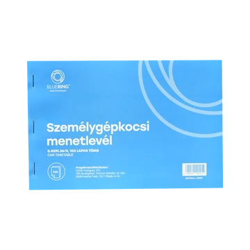 Személygépkocsi menetlevél A5, 100 lapos D.GEPJ.36/5 Bluering®