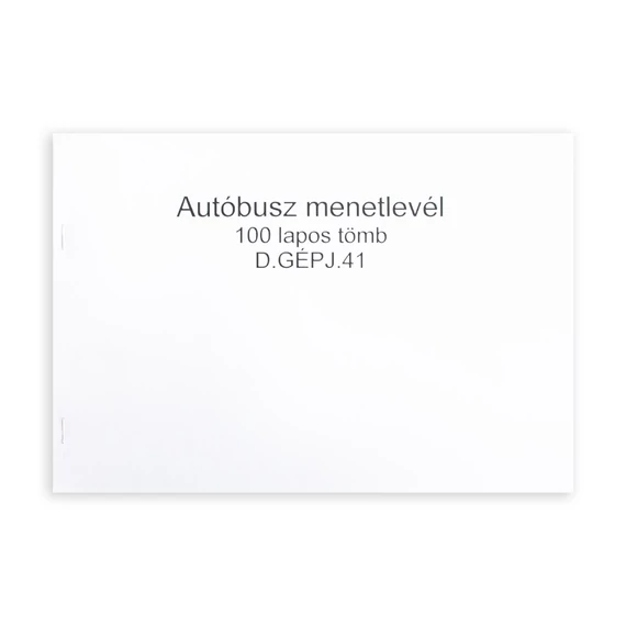 Autóbusz menetlevél A4, 100lap,os fekvő D.GEPJ.41