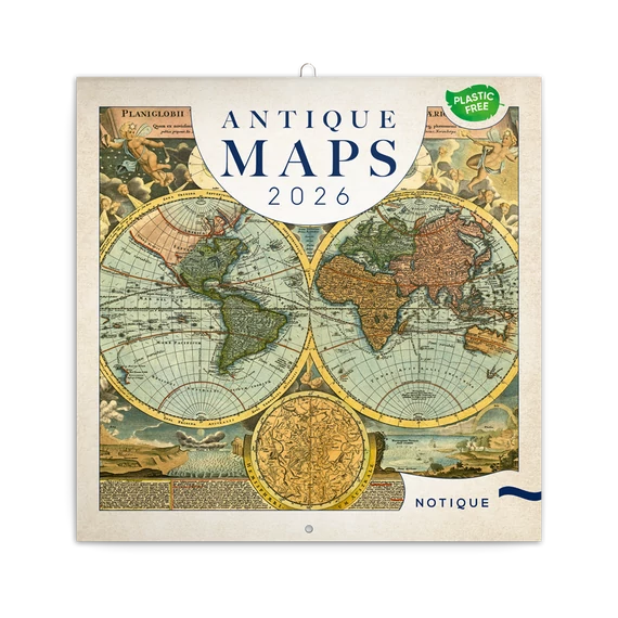 Falinaptár képes lemeznaptár 300x300mm, Antique Maps Realsystem 2026.