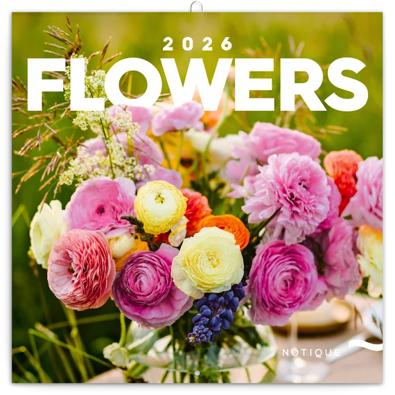 Falinaptár képes lemeznaptár 300x300mm, Flowers Realsystem 2026.