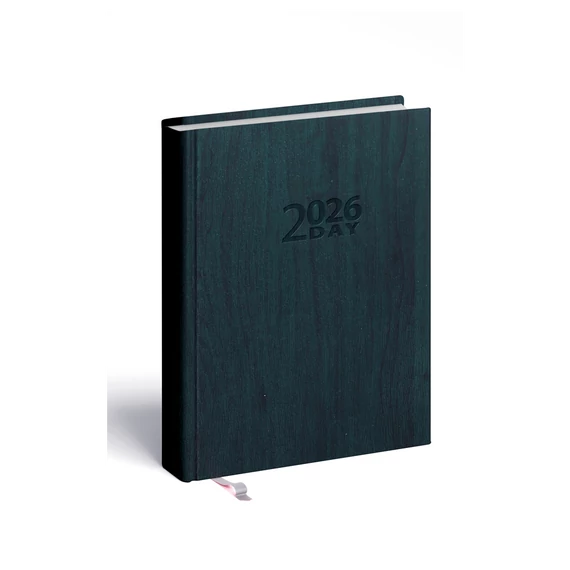 Határidőnapló 2day B/6, kétnapos beosztás + jegyzetlap zöld Realsystem 2026.