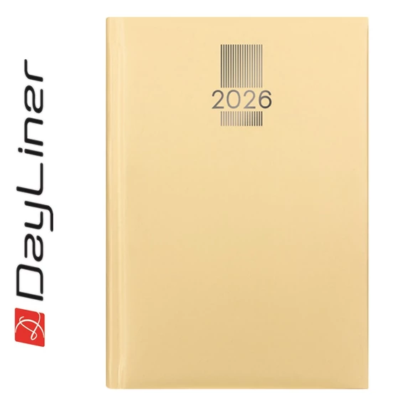 Határidőnapló MyPastel A5 heti, krémszínű lapokkal sárga Dayliner 2026.