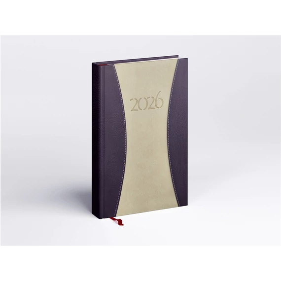 Határidőnapló Prémium A B/5, heti krémszínű lapokkal drapp Realsystem 2026.