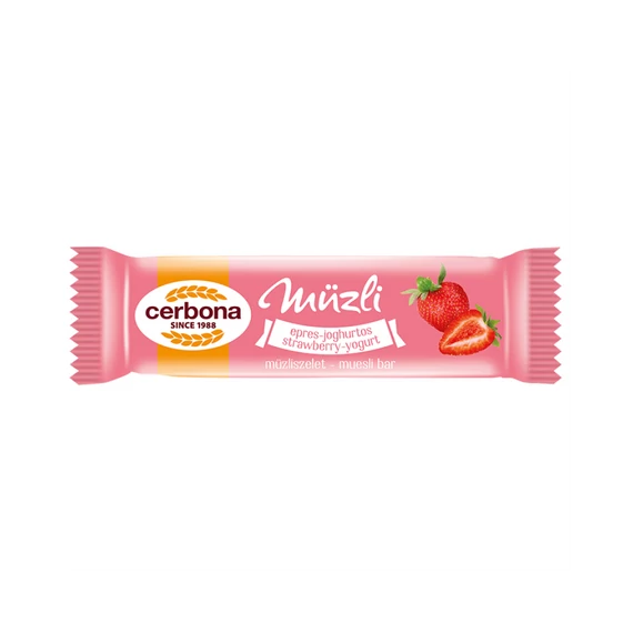 Müzliszelet 20 g, CERBONA, epres-joghurtos