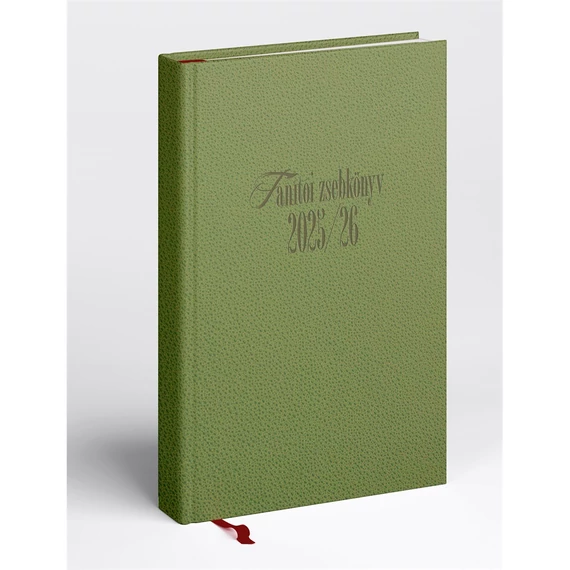 Tanítói zsebkönyv A5, műbőr 145mmx205mm, fehér lapokkal zöld 2025/2026 Realsystem