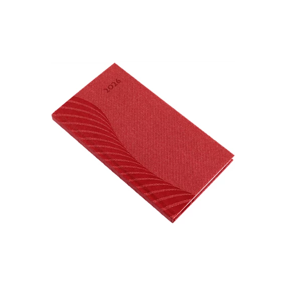 Zsebnaptár álló Amigo, fehér lapokkal bordó Realsystem 2026.