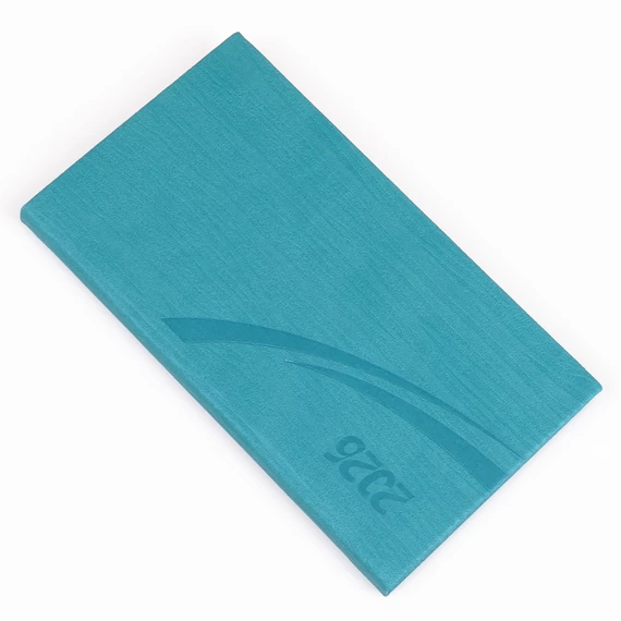 Zsebnaptár fekvő Fashion, fehér lapokkal türkiz Realsystem 2026.