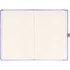 Keménytáblás notesz pontozott vonalozással krémszínű lapokkal leszorító gumiszalaggal Lila 130x210mm, Presco