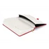Keménytáblás notesz pontozott vonalozással krémszínű lapokkal leszorító gumiszalaggal Red 130x210mm, Presco