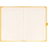 Keménytáblás notesz pontozott vonalozással krémszínű lapokkal leszorító gumiszalaggal Yellow 130x210mm, Presco